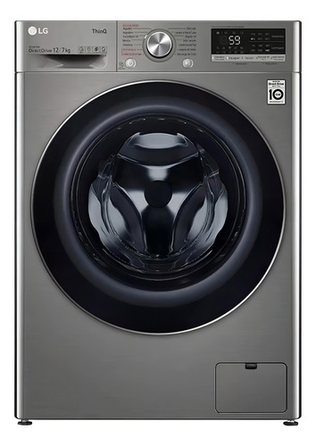 [02040664] Lavasecarropas LG 12 Kg Inverter Acero Wd12vvc4s6c Acero