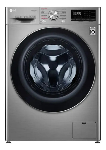 [02040664] Lavasecarropas LG Inverter Acero 12kg Sensacion Acero