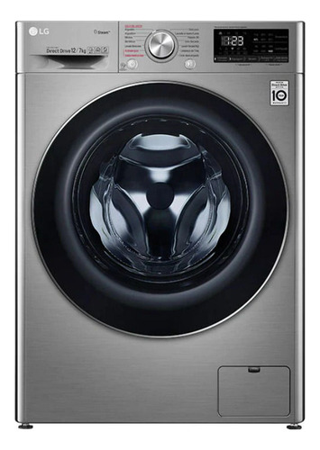 [02040664] Lavasecarropas LG Inverter Acero 12kg Sensacion