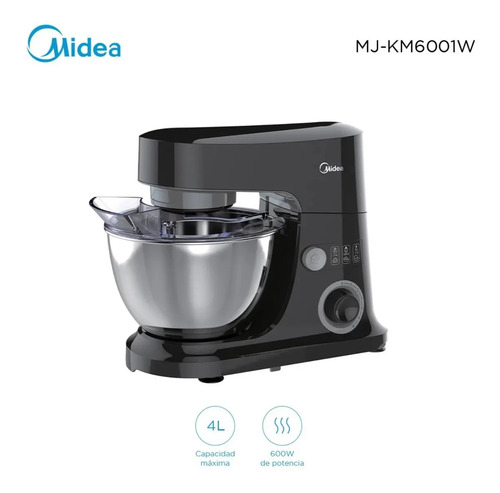 Batidora Planetaria Midea Mj-km6001w 600w 4 Litros 6 Vel Color Negro 50 Hz