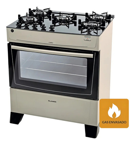 Cocina Supergás James 5 Hornallas Encendido Electronico Color Titanium Titanio