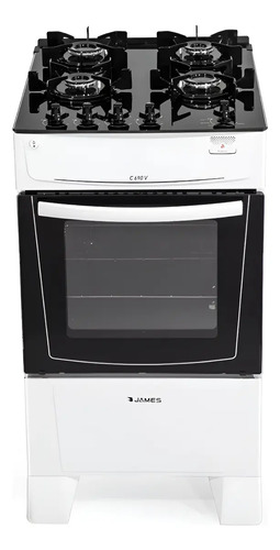 [02051614] Cocina James Con 4 Hornallas Y Visor Blanco