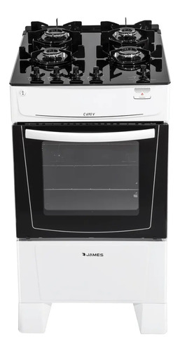 [2592-0] Cocina Gas Mesa Vidrio Templado James C 690 V Blanca Color Blanco