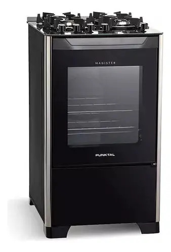 Cocina Punktal Con Gas Y Grill Eléctrico Negro