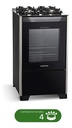 Cocina Combinada Punktal Pk-490g Horno A Gas Grill Electrico Mesada Vidrio Color Negro