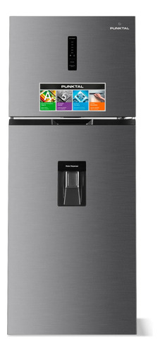 Refrigerador Heladera Frio Seco Inverter Pk-425 Iinv Gris Oscuro