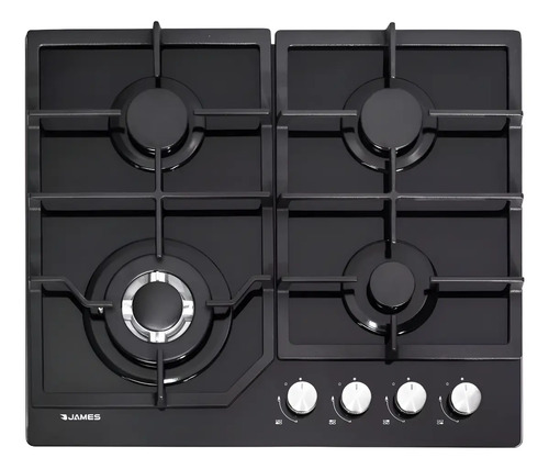 [02050058] Anafe A Gas James 4h Ag Vnt Vidrio Negro 110v/240v Sensación Negro