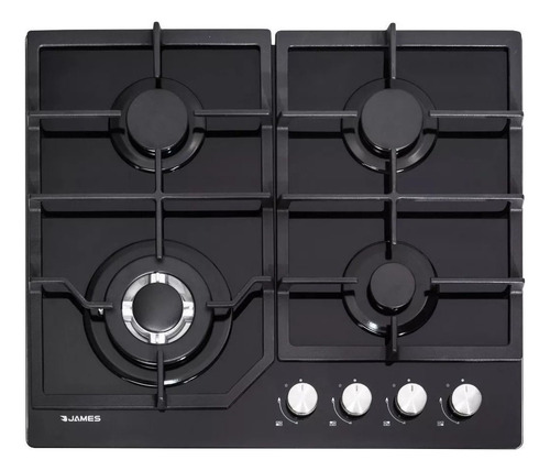 Anafe A Gas James 4h Ag Vnt Vidrio Negro 110v/240v Sensación