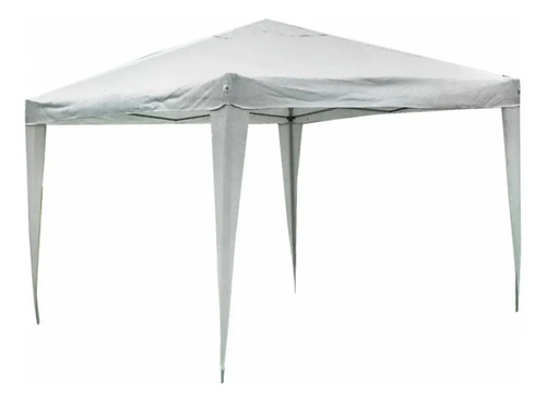 Gazebo Plegable Blanco De 3x3 Metros Con Poliéster Y Estructura De Metal