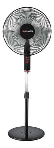 Ventilador De Pie James Vp 170 Black 3 Velocidades Estructura Negro Aspas Blanco 40 Cm