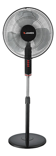 Ventilador De Pie James Vp 170 Black 3 Velocidades Estructura Negro Aspas Blanco 40 Cm