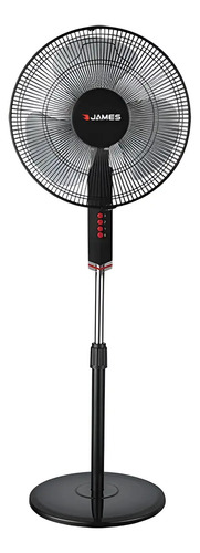 [02090251] Ventilador De Pie James Vp 170 Black 3 Velocidades Estructura Negro Aspas Negro 40 Cm