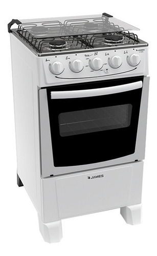 [02050761] Cocina James C 105 B A Gas 4 Hornallas Blanca Puerta Con Visor Blanco