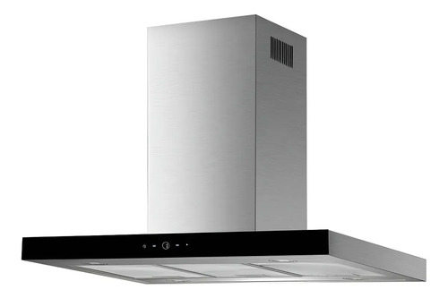 [02140043] Campana De Isla James Plana 90 Cm Inox Extractor Cocina Color Gris