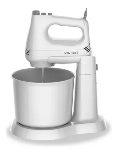 Batidora C/ Bowl Smartlife 4 Vel + Turbo 200w C/ Accesorios Color Blanco Frecuencia 220