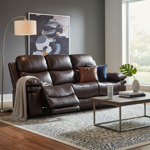 [03085170] Sofa 2 Cuerpos Recliner Mr2138 Chocolate La Sensacion Marrón Liso