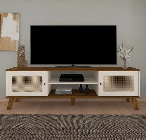 [03094176] Rack Tv Charlotte Color Natural/off White La Sensacion Beige