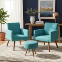 Set Butaca + Puff Dallas Turquesa La Sensacion