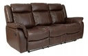 Sofa Con Recliner 3 Cuerpos Re-cuero Mr2138 La Sensacion  Marrón Oscuro Cuero