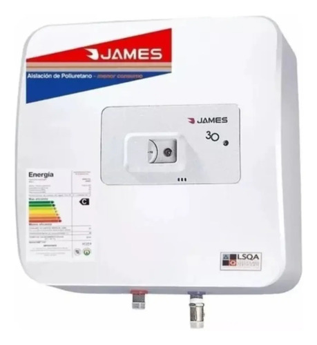 [02130100] Calefon Termotanque 30lts James Acero Prisma Sensacion Blanco