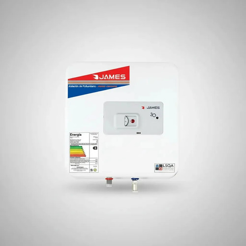 [02130100] Termotanque Eléctrico James Prisma Acero 30 Litros Blanco