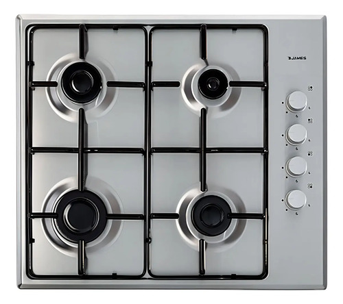 Anafe James 4 H Bl Gas Supergas Encendido Electrico Plateado