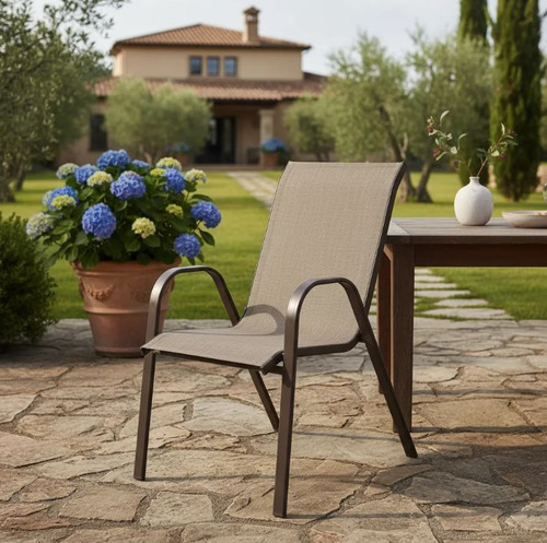 [03110897] Butaca Mandalay De Hierro Jardin O Exteriores La Sensacion Beige Lisa