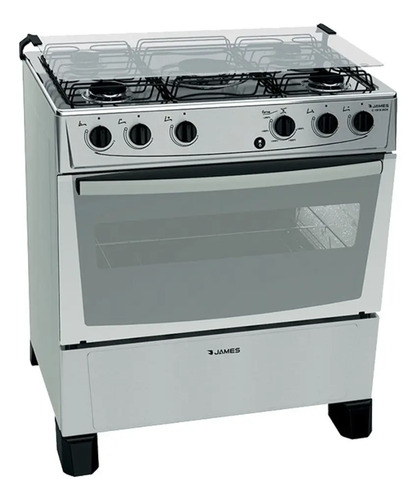 [02052022] Cocina A Gas James C150b 5 Hornallas Mesa Inox Titanium Color Plateado Tipo De Conexión Gas Envasado