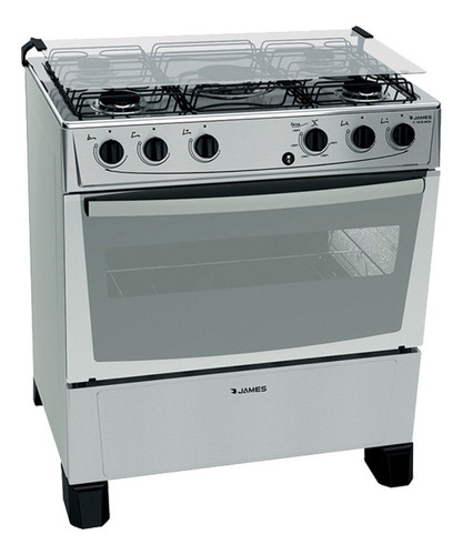 [02052022] Cocina A Gas James C150b 5 Hornallas Mesa Inox Titanium Color Plateado Tipo De Conexión Gas Envasado
