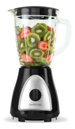 Licuadora Smartlife Jarra Vidrio 1.5l 400w 2 Vel + Pulso Color Negro