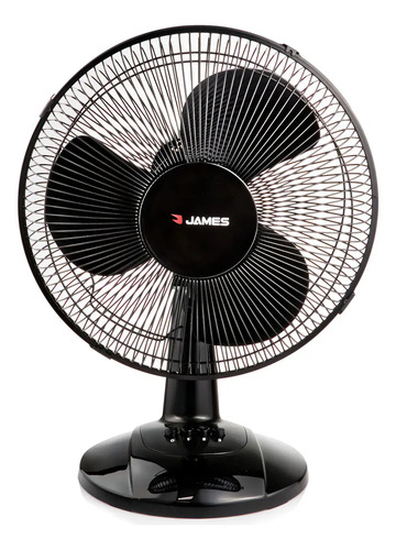 Ventilador De Mesa James Con Oscilación De 30 Cm Y 3 Velocidades Negro Plástico