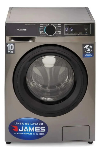 Lavarropas James Carga Frontal 10kg Inverter Lr 1016 G4 Nnet Gris