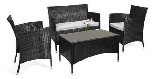 Juego De Living Exterior Apolo Negro La Sensacion