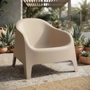 Silla Sillon Plastico Skarpo Jardin Exterior Color Taupe Lisa