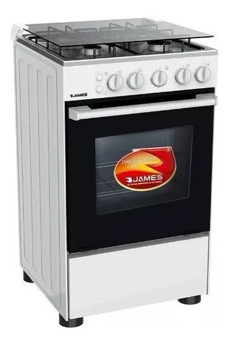 [02050540] Cocina A Gas James C 505 Mbt 4 Hornallas Horno Enlozado Blanco