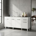 Bajo Mesada 160 Cm 4p 1 C La Sensación Blanco