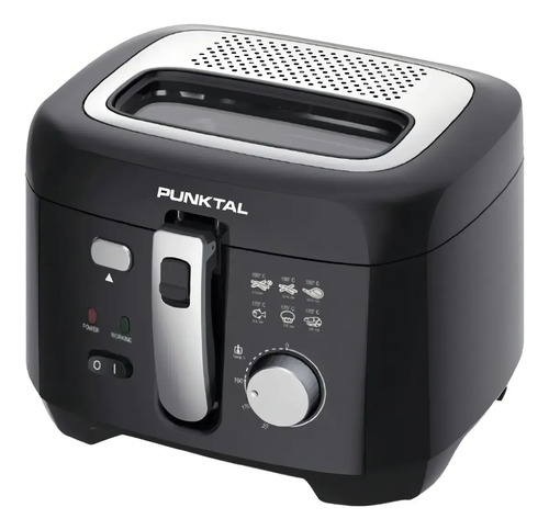 Freidora Punktal De Aceite 1800w 2.5l Termostato Ajustable Color Acero Inoxidable