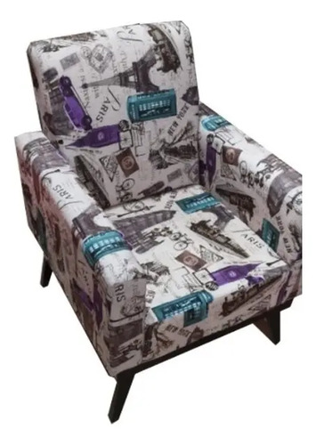 Poltrona Sillon Sofa Living Madrid Sensacion Color Gris Diseño De La Tela Madri