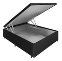 Cama Box Baul Para Sommier Somier 1 Plaza Y Media Sensacion Negro