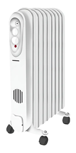 Radiador De Aceite Punktal 2000w 9 Elementos Para Habitaciones Pequeñas Blanco