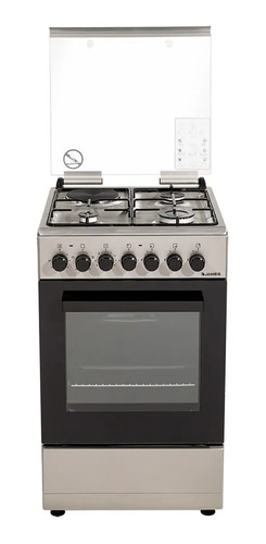 Cocina James C211 Inox De 4 Hornallas Multigas Con Horno Eléctrico De 59 L