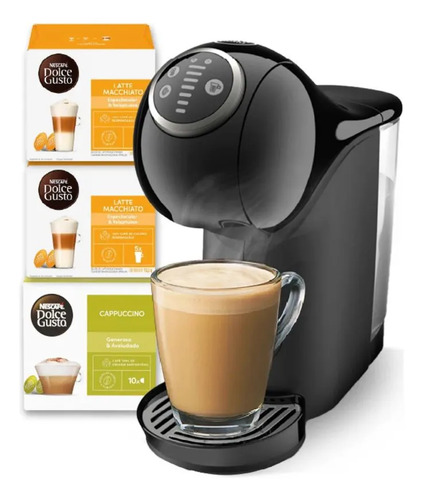 [02122157] Cafetera Nescafé Dolce Gusto Genio S Plus + 3 Cajas Capsulas Negro
