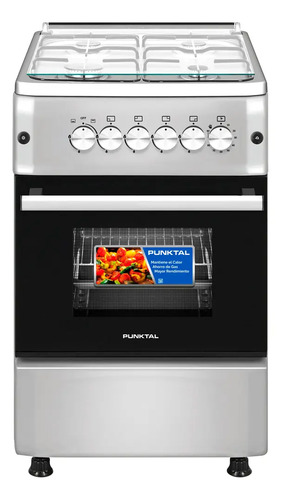 [02051522] Cocina A Gas 4 Hornallas Punktal Pk-1960 Tk Grill A Gas Color Inox