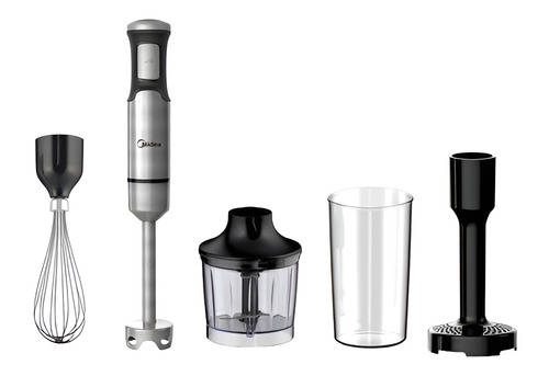 Mixer 4 En 1 Midea 1200w Picadora Batidora Procesadora Color Plateado