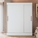 Armario Individual Marseille Doripel Con 3 Puertas Y 2 Cajones, Color Blanco