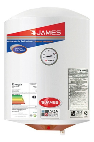 [02130150] Calefon Cobre Cilíndrico James 60 Lts Eficiencia Energetica A