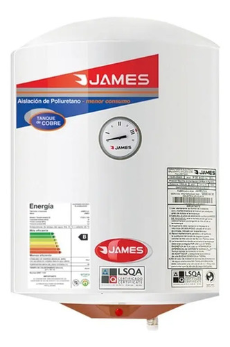 Calefon James Cobre 60 Lts Poliuretano Inyectado Eternos Js Blanco