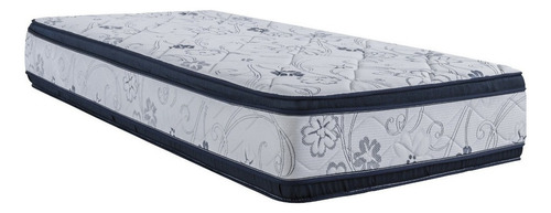 Colchon Espuma Divino Superdensidad 1 Plaza 80x185cm Color Gris Con Azul Oscuro Gris/azul Oscuro