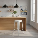 Butaca Alta Con Respaldo Tolix Metál C/detalle La Sensacion Metal Blanco