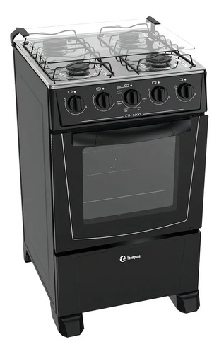 Cocina Thompson Cth 1000 Gas 4 Hornallas Color Negro